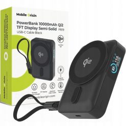 Powerbank Pitaka Mobile Origin 10000 mAh Qi2 TFT Display Semi-solid PowerBank PB19 - USB-C Cable Black (MO-TDS-PB19-BLK). Czarne powerbanki Pitaka. Za 151.34 zł.
