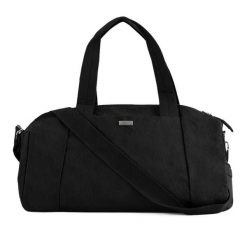 Materiałowa torba sportowa Solier SM05 Shala - czarny. Czarne torby podróżne damskie bez wzorów, z materiału, na ramię, duże. Za 76.99 zł.