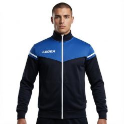 Kurtka Trekkingowa Sender z Lekkiego Poliestru Niebiesko-Niebieska. Niebieskie kurtki sportowe damskie Legea, bez wzorów, bez ramiączek, z kapturem, do biegania. Za 96.00 zł.