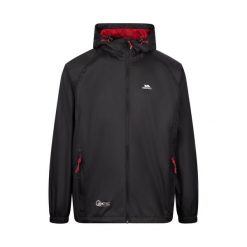 Kurtka Wodoodporna Unisex Dla Dorosłych Qikpac. Czarne kurtki męskie Trespass, na wiosnę, bez wzorów, bez ramiączek, bez kaptura, trekkingowe. Za 164.99 zł.