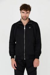 PHILIPP PLEIN Czarna męska bluza dresowa Jogging Zipped Jacket, Rozmiar 3XL. Czarne bluzy męskie Philipp Plein, m, bez wzorów, z dresówki, bez ramiączek, bez kaptura. W wyprzedaży za 2,499.99 zł.