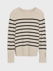 Sweter w paski - wielobarwny. Swetry nierozpinane damskie Sinsay, l, bez wzorów, bez kołnierzyka, bez ramiączek. W wyprzedaży za 13.99 zł.