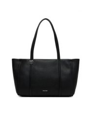Calvin Klein Torebka Emblem Hw Pebble Tote LV04F3424G Czarny. Czarne shopperki damskie Calvin Klein, bez wzorów, ze skóry, bez dodatków. Za 649.99 zł.
