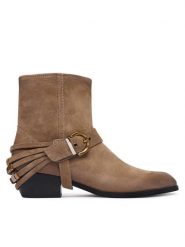 PINKO Kowbojki Jane 07 SD0557P151 Beżowy. Brązowe botki damskie Pinko, bez wzorów, ze skóry, bez obcasa, na płaskiej podeszwie, bez zapięcia. Za 1,399.00 zł.