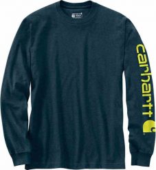 Carhartt Koszulka Carhartt Heav Sleeve Logo Night Blue. Niebieskie bluzy męskie Carhartt, m, bez wzorów, bez ramiączek, bez kaptura. Za 122.43 zł.