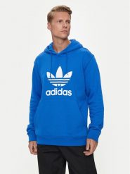 Adidas Bluza adicolor Classics Trefoil IZ1855 Niebieski Regular Fit. Niebieskie bluzy męskie Adidas, l, bez wzorów, z bawełny, bez ramiączek, bez kaptura. Za 209.99 zł.