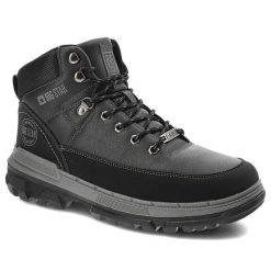 Czarne Trekkingi Big Star Modne Buty Męskie. Czarne botki męskie BIG STAR, ze skóry ekologicznej, za kostkę, bez zapięcia. Za 259.00 zł.