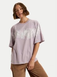 Roxy T-Shirt Hangloose Placed ERJZT06019 Fioletowy Oversize. Fioletowe t-shirty damskie Roxy, s, bez wzorów, z bawełny, bez kołnierzyka, bez ramiączek. Za 139.99 zł.