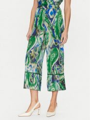 Simona Corsellini Spodnie materiałowe P25CPPA02501 Zielony Relaxed Fit. Zielone spodnie materiałowe damskie SIMONA CORSELLINI, bez wzorów, z materiału. Za 429.99 zł.