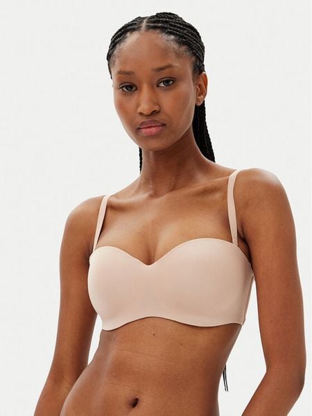 Hunkemöller Biustonosz push-up Smooth 206739 Beżowy. Brązowe biustonosze Hunkemöller, bez wzorów, z syntetyku. Za 89.99 zł.