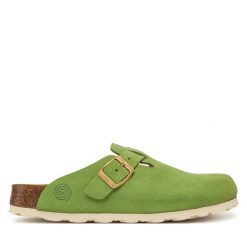 Klapki Dr. Brinkmann. Zielone klapki damskie Dr. Brinkmann, bez wzorów, bez obcasa, bez zapięcia. Za 269.99 zł.