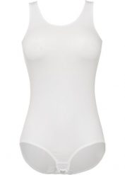 Body bez fiszbinów, z bawełną. Białe body bonprix, bez wzorów, z bawełny. Za 67.99 zł.