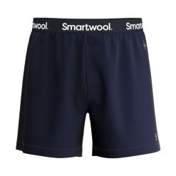Bokserki z wełny merino Smartwool. Niebieskie bokserki męskie Smartwool, bez wzorów, z wełny. Za 256.95 zł.