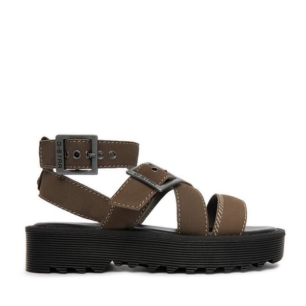 Sandały G-Star Raw. Zielone sandały damskie G-Star Raw, bez wzorów, bez obcasa, na płaskiej podeszwie, bez zapięcia. Za 269.99 zł.