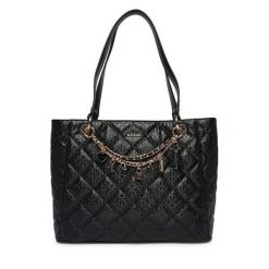 Torebka Guess. Czarne shopperki damskie Guess, z aplikacjami, bez dodatków. Za 749.99 zł.