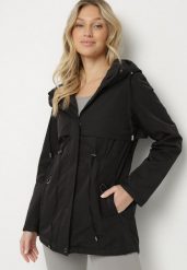 Czarna Kurtka Parka Dwustronna Korilea. Czarne kurtki damskie Born2be, l, bez wzorów, bez kaptura. Za 239.99 zł.