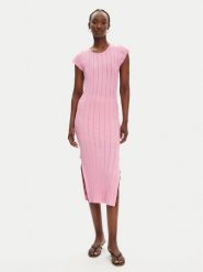PINKO Sukienka dzianinowa 104745 A2FR Różowy Regular Fit. Czerwone sukienki damskie Pinko, m, bez wzorów, z dzianiny, bez kołnierzyka, bez ramiączek. Za 789.99 zł.