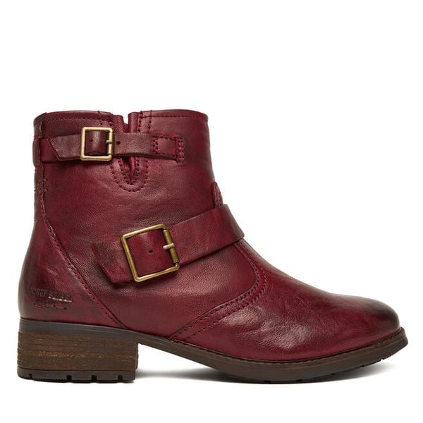 Botki Josef Seibel. Czerwone botki damskie Josef Seibel, bez wzorów, bez obcasa, na słupku, bez zapięcia. Za 429.99 zł.