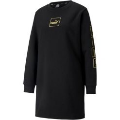 Bluza damska długa sportowa Puma Holiday. Czarne bluzy damskie Puma, s, bez wzorów, z bawełny, klasyczne, bez ramiączek, bez kaptura. Za 128.00 zł.