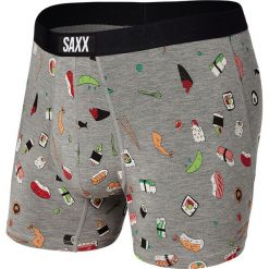 SAXX Bokserki męskie SAXX VIBE BOXER BRIEF GREY SUSHI DOOBIE DOO M. Szare bokserki męskie Saxx, bez wzorów. Za 155.46 zł.