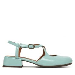 Czółenka Fly London. Zielone czółenka damskie Fly London, bez wzorów, bez obcasa, bez zapięcia. Za 716.99 zł.