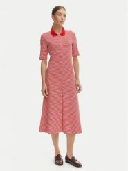 Tommy Hilfiger Sukienka codzienna WW0WW48776 Czerwony Regular Fit. Czerwone sukienki damskie Tommy Hilfiger, na co dzień, xl, bez wzorów, z bawełny, bez kołnierzyka, bez ramiączek, proste. Za 649.99 zł.