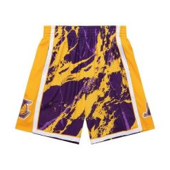 Szorty Los Angeles Lakers Swingman NBA Team Marble 2009/10. Fioletowe szorty damskie Mitchell & Ness, bez wzorów, sportowe. Za 477.50 zł.