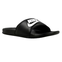 Męskie Klapki Z Logo Benassi JDI. Czarne klapki męskie Nike, bez wzorów, z gumy, z otwartym noskiem, bez zapięcia. Za 206.99 zł.