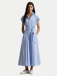 Polo Ralph Lauren Sukienka koszulowa 211A96363001 Błękitny Regular Fit. Niebieskie sukienki damskie Polo Ralph Lauren, bez wzorów, z bawełny, bez kołnierzyka, bez ramiączek, koszulowe. Za 1,599.00 zł.