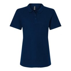 Damska Koszulka Polo Pique Soft Touch. Niebieskie koszulki sportowe damskie GILDAN, xl, bez wzorów, bez ramiączek. Za 49.99 zł.