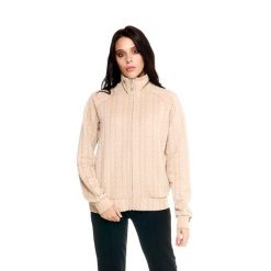 Bluza z zamek błyskawiczny na co dzień na siłownię. Brązowe bluzy damskie LEONE 1947 APPAREL, bez wzorów, bez ramiączek, bez kaptura. Za 164.19 zł.