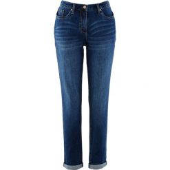 Dżinsy ze stretchem Boyfriend, Mid Waist. Niebieskie jeansy damskie bonprix, bez wzorów, z jeansu. Za 127.99 zł.