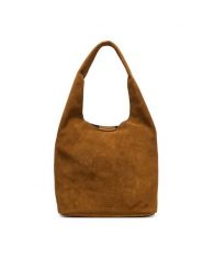 Calvin Klein Torebka Slouchy Suede Leather Medium Bag LV04F3597G Brązowy. Brązowe shopperki damskie Calvin Klein, bez wzorów, ze skóry, bez dodatków. Za 1,099.00 zł.