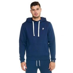 Męska bluza z kapturem Leone, miękka basic. Niebieskie bluzy męskie LEONE 1947 APPAREL, l, bez wzorów, z tkaniny, sportowe, bez ramiączek, z kapturem. W wyprzedaży za 182.75 zł.