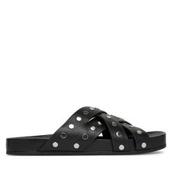 Klapki MICHAEL Michael Kors. Czarne klapki damskie MICHAEL Michael Kors, bez wzorów, bez obcasa, bez zapięcia. Za 559.99 zł.