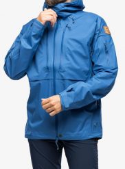 Kurtka wodoodporna męska Fjallraven Keb Eco-Shell Jacket. Niebieskie kurtki męskie Fjällräven, na zimę, m, bez wzorów, biznesowe, bez kaptura. Za 1,869.99 zł.