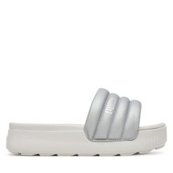 Klapki Puma. Szare klapki damskie Puma, bez wzorów, bez obcasa, bez zapięcia. Za 159.99 zł.