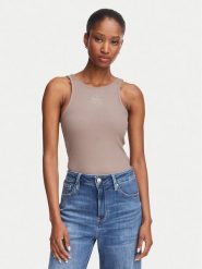 Guess Top W6RP39 KD092 Beżowy ciemny Regular Fit. Brązowe topy damskie Guess, xxl, z aplikacjami, z syntetyku, bez kołnierzyka, bez ramiączek. Za 174.99 zł.