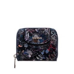 Dwustronny portfel damski z suwakiem BajuBaj ze skóry naturalnej PD1026s123. Niebieskie portfele damskie ze skóry. Za 172.00 zł.