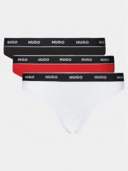 Hugo Komplet 3 par stringów Triplet Thong 50480150 Kolorowy. Majtki damskie Hugo, z bawełny. Za 119.99 zł.