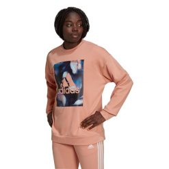 Bluza damska adidas Youforyou Sweatshirt. Brązowe bluzy damskie Adidas, xs, bez wzorów, sportowe, bez ramiączek, bez kaptura. Za 99.00 zł.