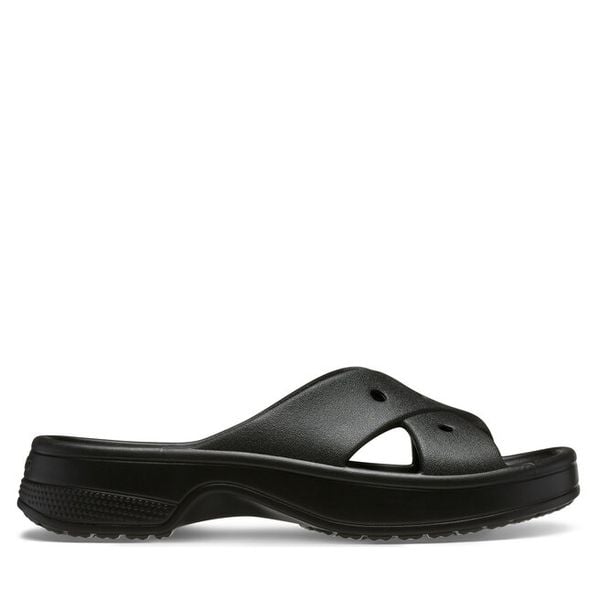 Klapki Crocs. Czarne klapki damskie Crocs, bez wzorów, bez obcasa, bez zapięcia. Za 179.99 zł.