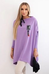 Bluza oversize z asymetrycznymi bokami fioletowa. Fioletowe bluzy damskie KESI, l, bez wzorów, z bawełny, bez ramiączek, bez kaptura. Za 209.11 zł.