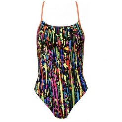 Strój jednoczęściowy kąpielowy damski na basen Aqua-Sport Single Cross Krople. Czarne stroje kąpielowe damskie AQUA-SPORT, xs, bez wzorów. Za 139.00 zł.