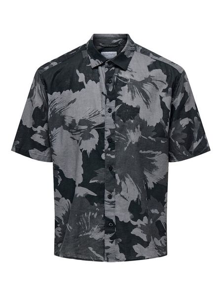 Only & Sons Koszula Caiden 22032123 Szary Relaxed Fit. Szare koszule męskie Only & Sons, m, bez wzorów, z bawełny, bez kołnierzyka, bez ramiączek. Za 99.99 zł.