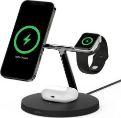 Ładowarka Belkin Belkin BoostCharge Pro Zestaw słuchawkowy, Smartfon, Smartwatch Czarny USB Bezprzewodowe ładowanie Wewnętrzna. Czarne zegarki smartwatch Belkin, bez wzorów. Za 388.93 zł.