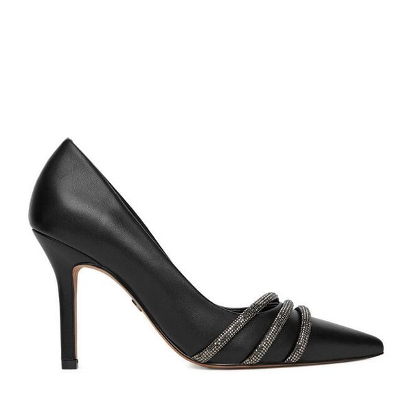 Szpilki Nine West. Czarne szpilki damskie Nine West, bez wzorów, bez obcasa, na szpilce, bez zapięcia. Za 229.99 zł.