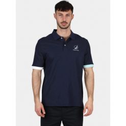 Koszulka polo męska Nautica Pascal. Niebieskie koszulki sportowe męskie Nautica, m, bez wzorów, bez ramiączek, żeglarskie. Za 339.00 zł.