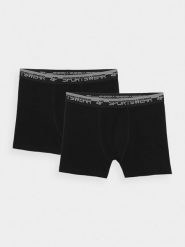4F Bielizna bokserki (2-pack) męskie - czarne S. Czarna bokserki męskie 4F, bez wzorów, z bawełny. W wyprzedaży za 49.99 zł.