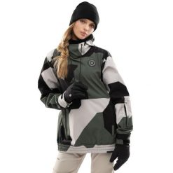 Kurtka snowboardowa damska W1-W Snowy. Zielone kurtki sportowe damskie SIROKO, m, bez wzorów, z materiału, bez ramiączek, bez kaptura, narciarskie. Za 318.00 zł.